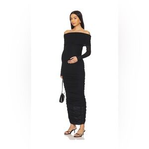 Bumpsuit Mesh Off The Shoulder Dress in Black Small